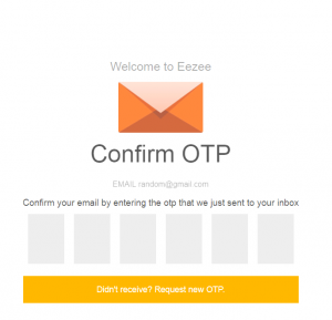 Eezee seller registration OTP