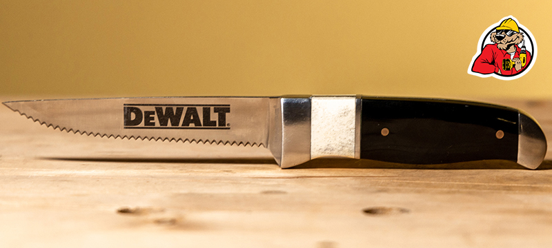 DEWALT Knife on cutting board