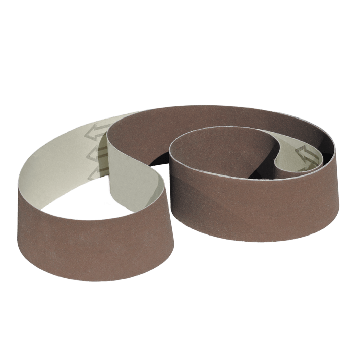 Brown/tan aluminum oxide sanding belt