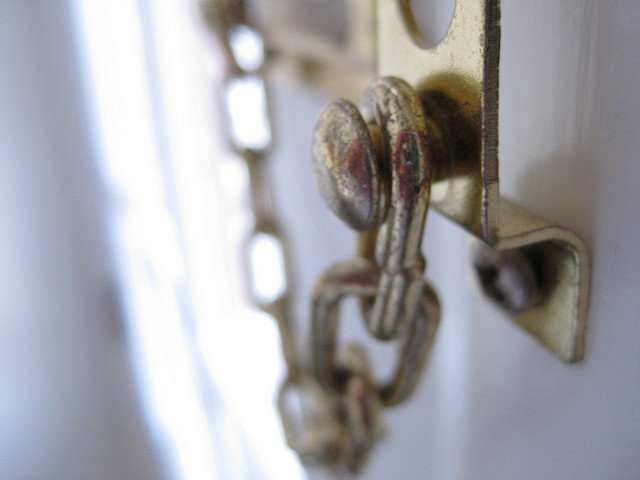 door chain installed on front door